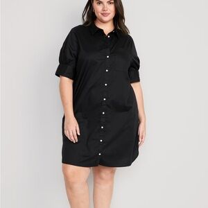 Old Navy Short-Sleeve Shirt Dress Button Down Petite Large